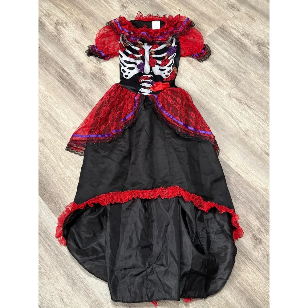 Day of the Dead 14/16Costume Dress & Veil - Halloween Cosplay‎ Girls Small